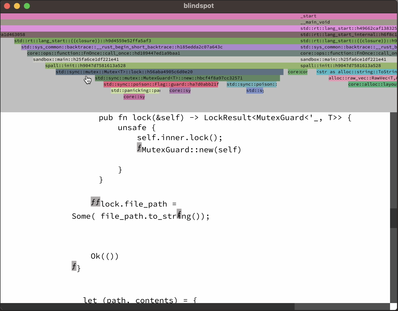 call tree with timeline