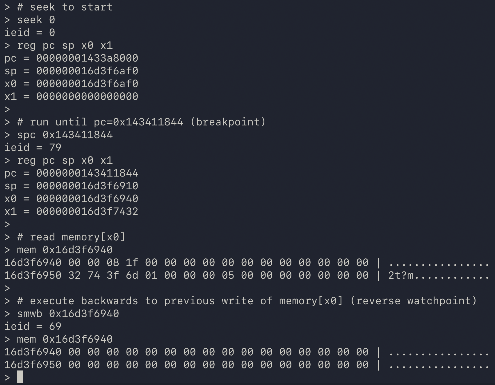 cli step debugger